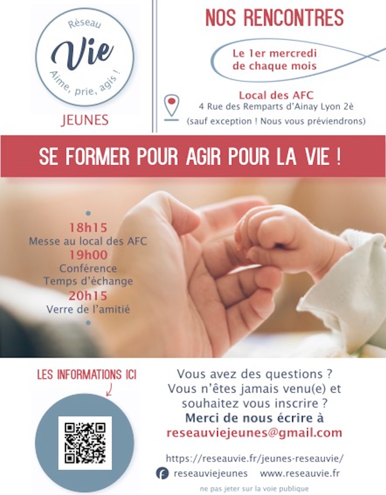 Invitation soirées Réseau Vie jeunes