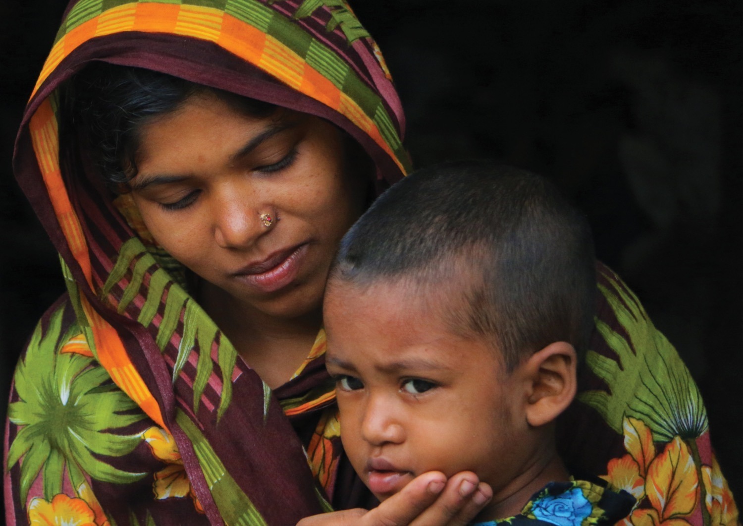 Maman indienne et son fils